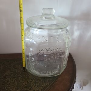 Planters Mr. Peanut 5 Cent Glass Store Counter Jar w/ Peanut Lid Vintage Display